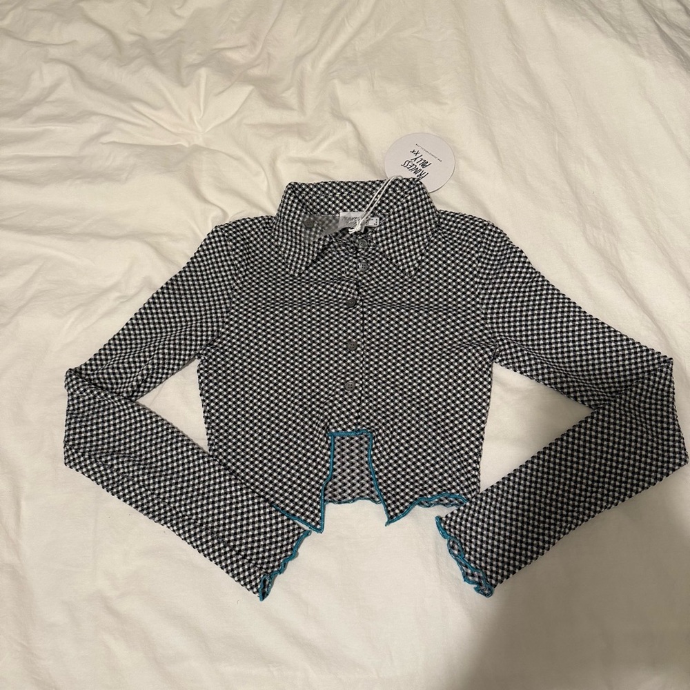 Princess Polly Black and White Checkered Top